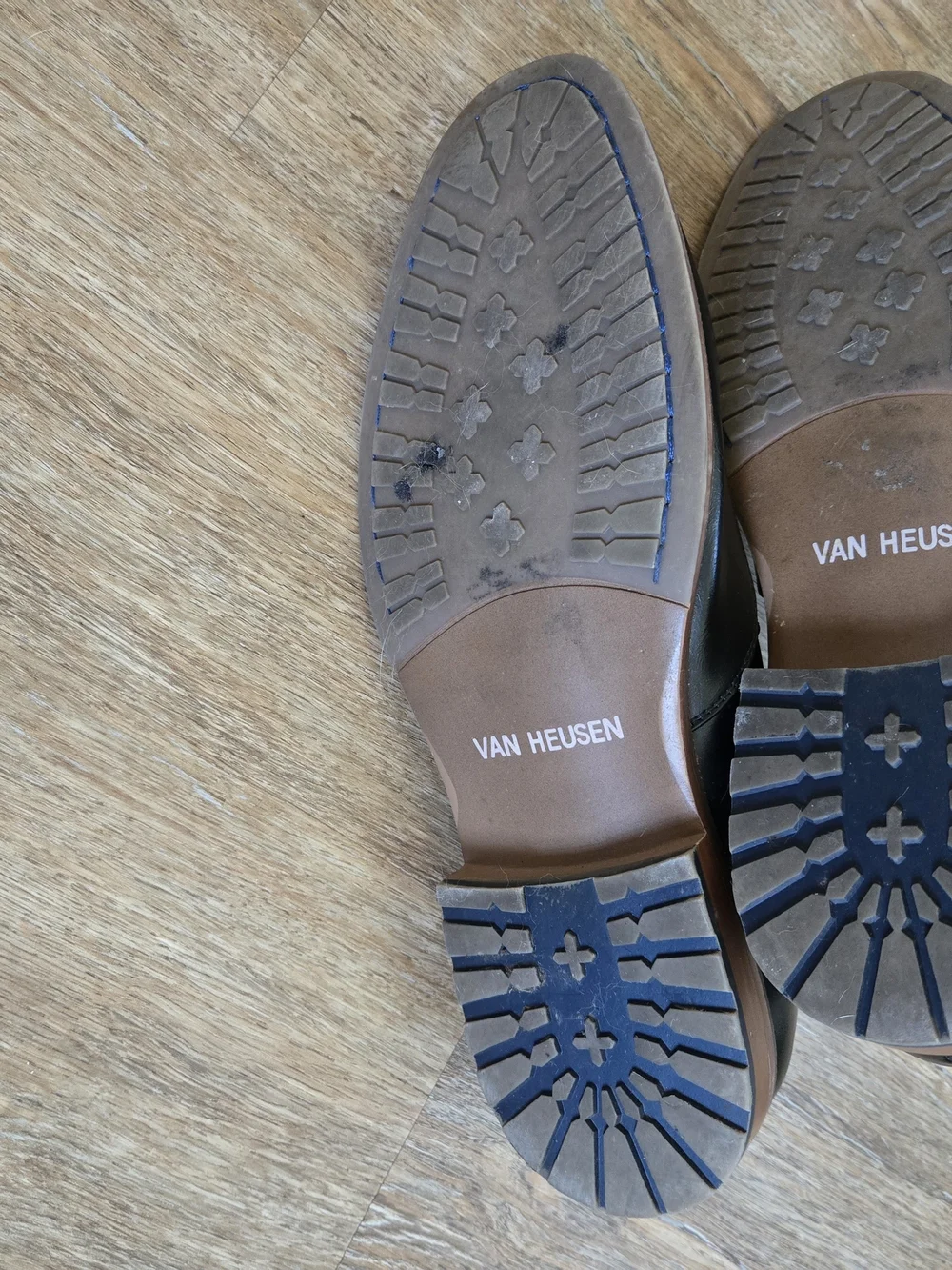 Van Heusen Men's Black Leather Memory Foam Slip-On Dress Shoes